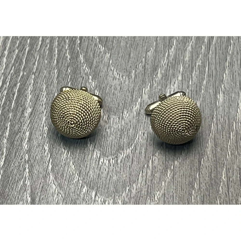 Vintage Gold Tone Rope Mesh‎ Knot Cufflinks Men's Fashion Jewelry Accessories